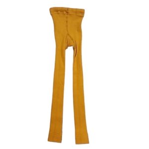 Hanna Andersson Yellow Ribbed Footless Tights 120